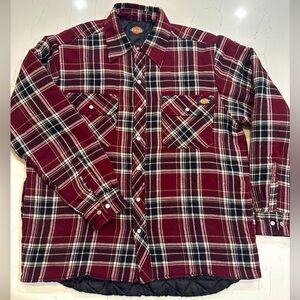Dickies Insulated Pearl Snap Collared Burgundy Chore Coat Men’s Large